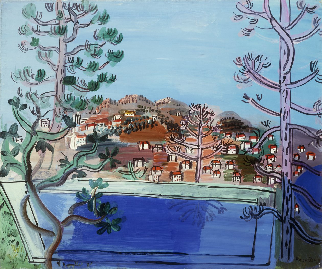 En pool vid Golfe Juan; Le Reservoir a Golfe Juan av Raoul Dufy