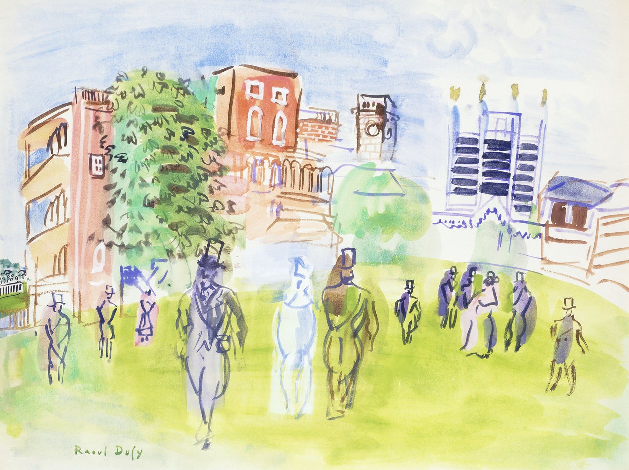 Ascot, läktarna; Ascot, tribunerna av Raoul Dufy