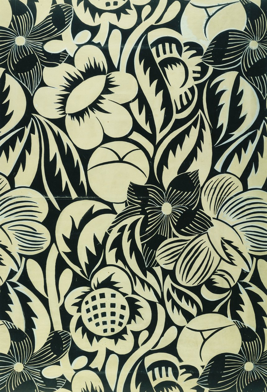 Svarta och vita blommor; Les Fleurs Noires et Blanches av Raoul Dufy