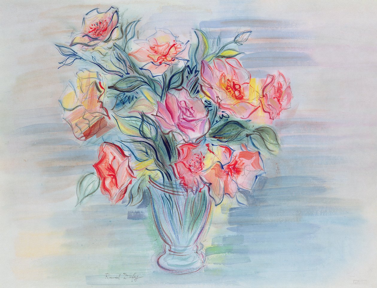 En bukett blommor i en vas av Raoul Dufy