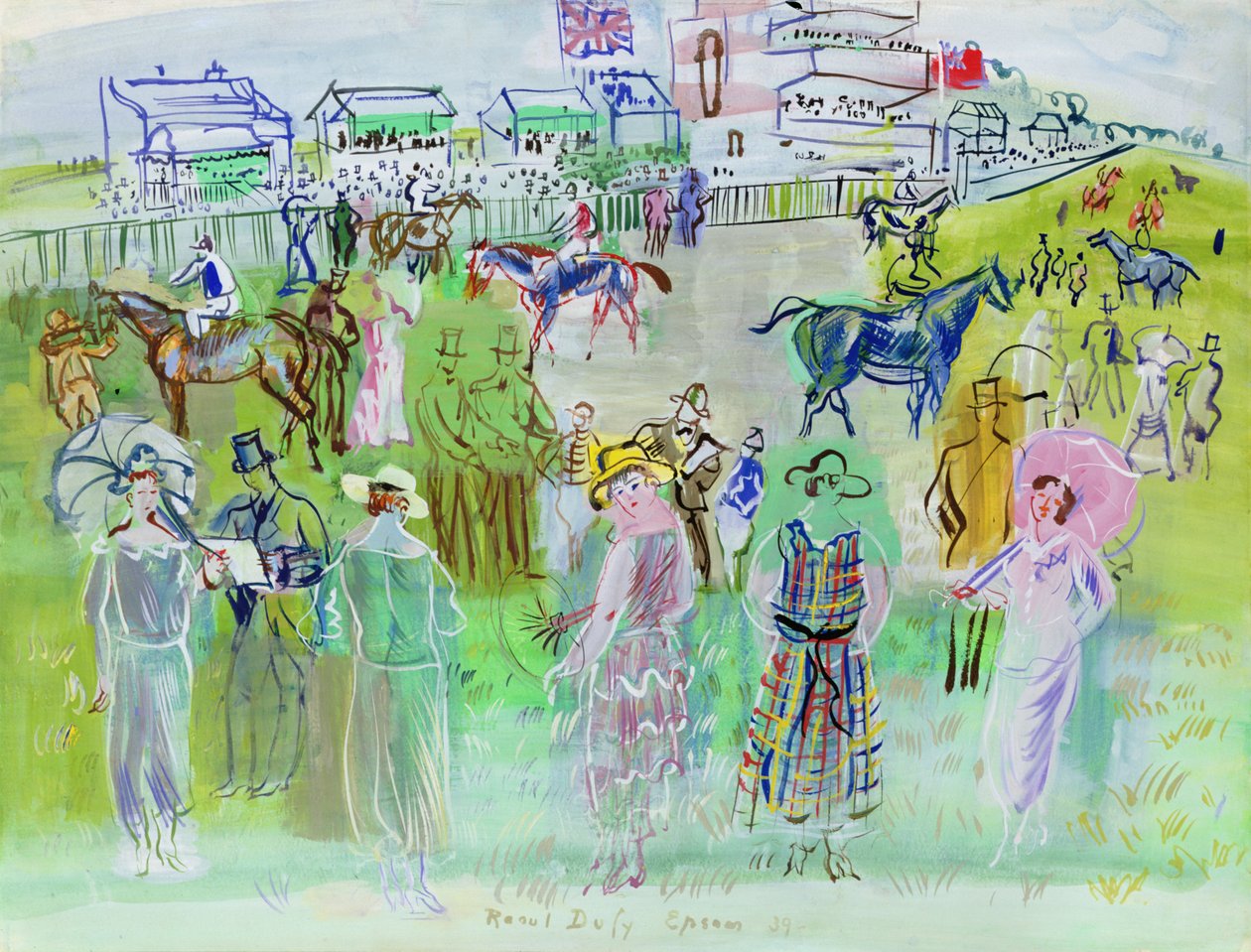 Elegant People på Epsom av Raoul Dufy