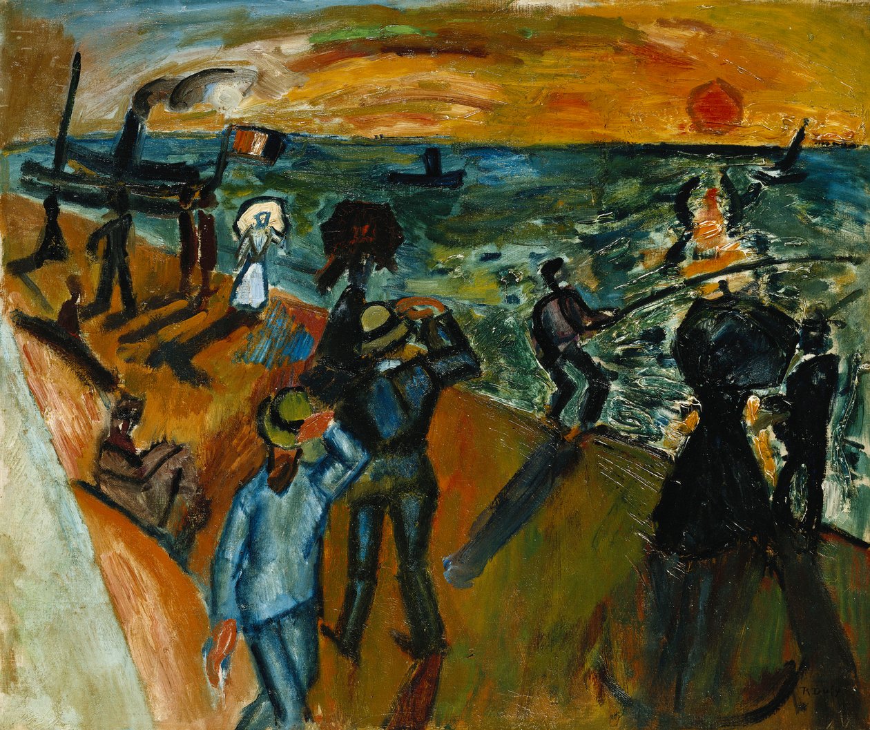 Vindpust (sportfiskare med sina linor); Coup de Vent (Pecheurs a la Ligne) av Raoul Dufy