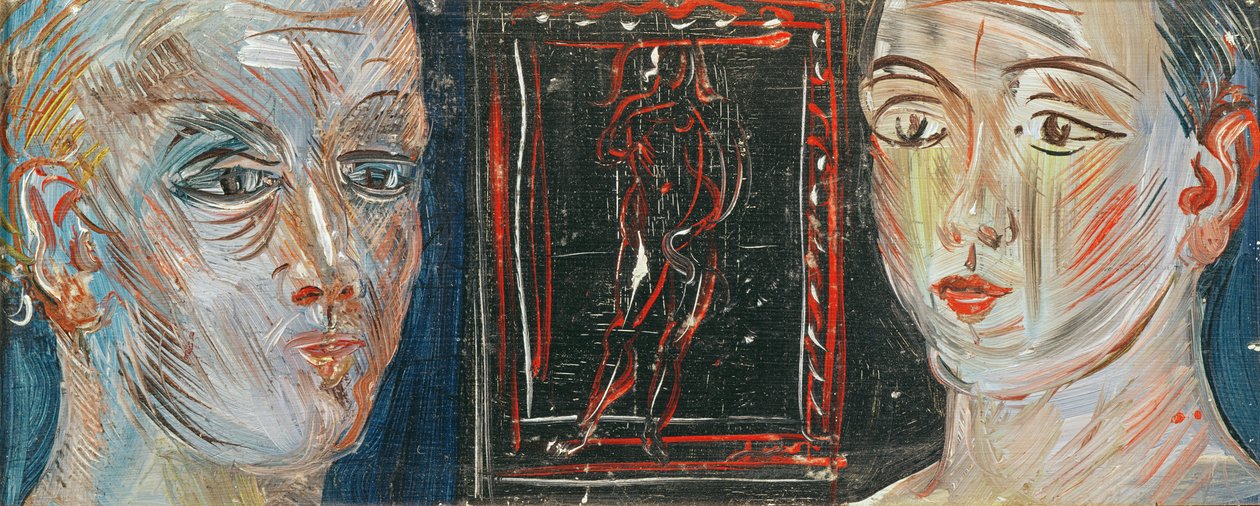 Två kvinnohuvuden (olja på duk) av Raoul Dufy