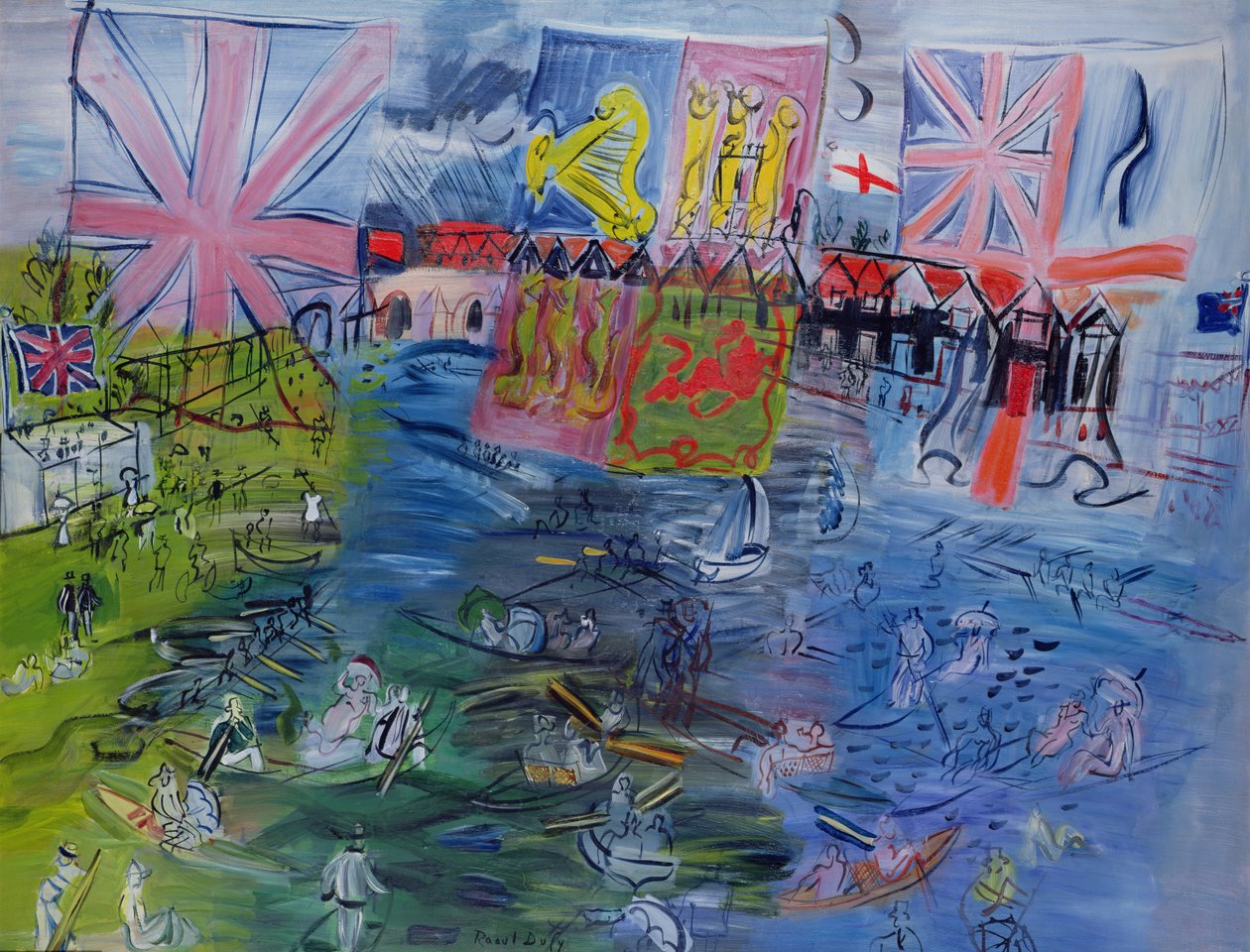 Henley Regatta med flaggor av Raoul Dufy