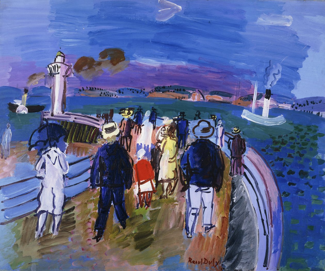 Honfleur Docks; Le Quai de Honfleur av Raoul Dufy