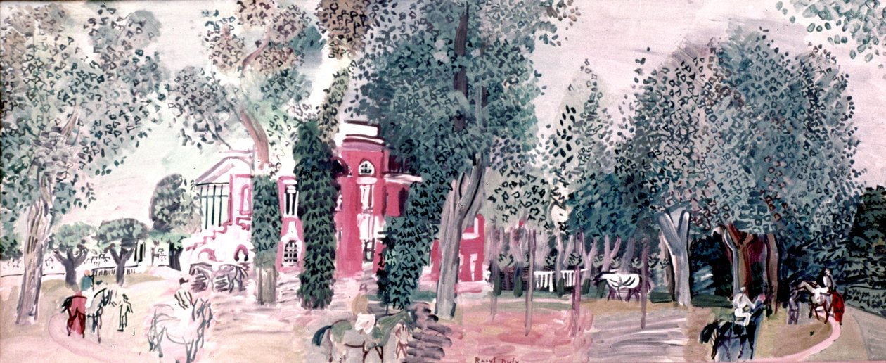Hästkapplöpning i Deauville (akvarell på papper) av Raoul Dufy