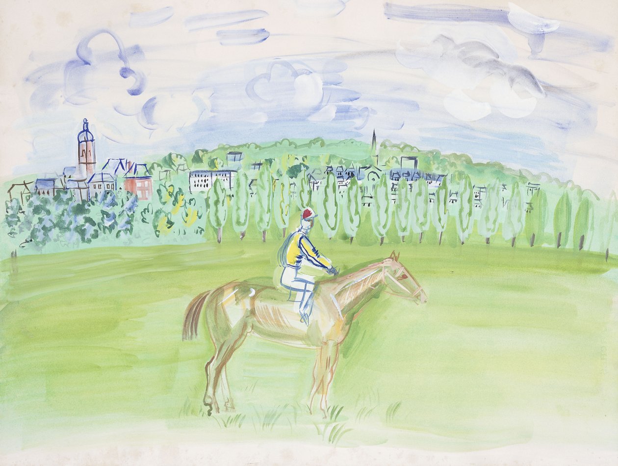 Horse and Jockey at Deauville; Cheval et Jockey a Deauville av Raoul Dufy