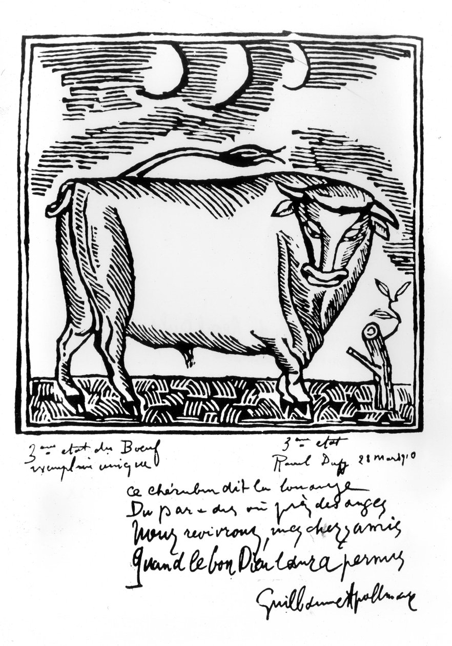 Illustration från "Le Bestiaire" av Guillaume Apollinaire av Raoul Dufy