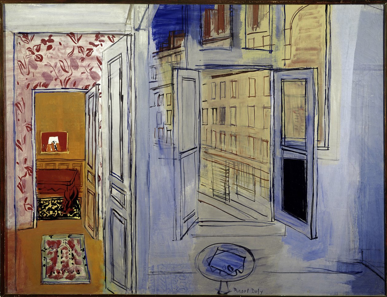 Impasse Guelma-verkstaden (olja på duk av Raoul Dufy