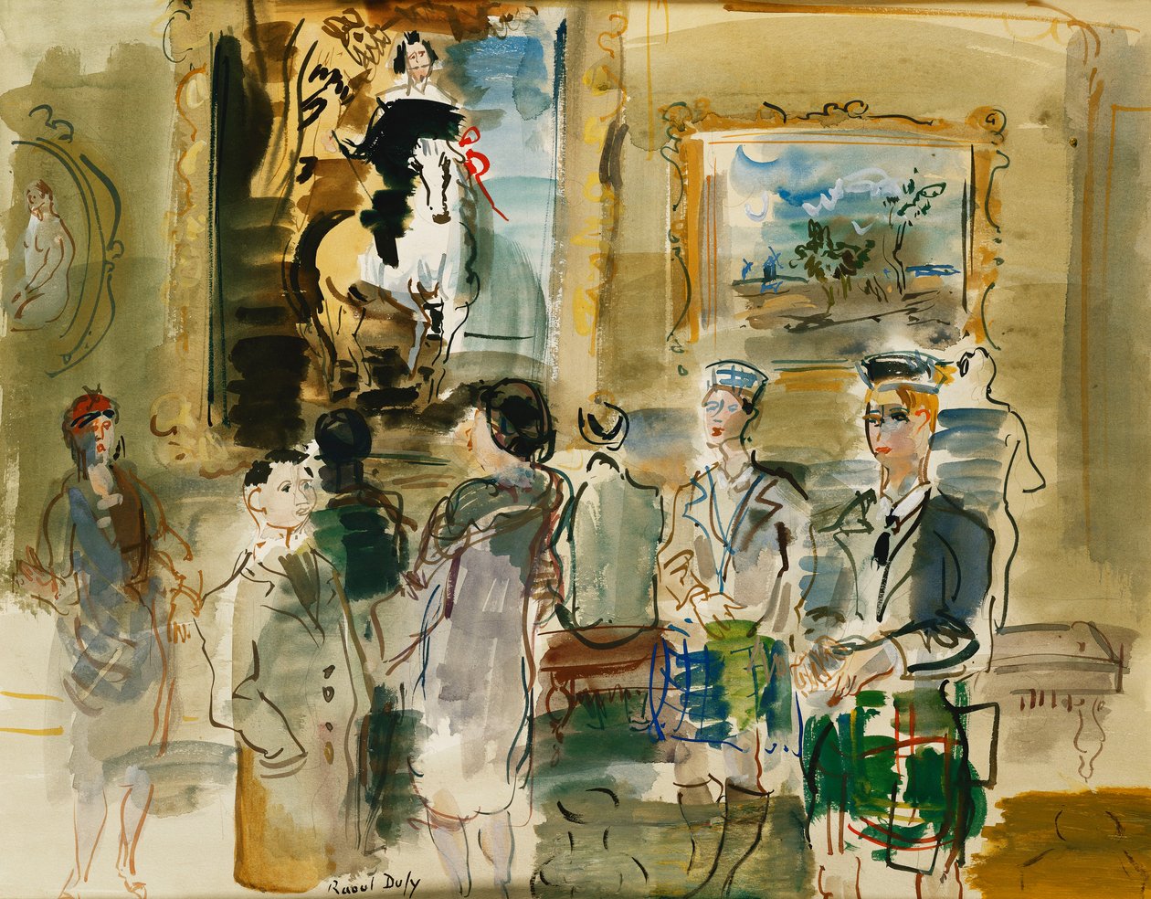 I National Gallery, Edinburgh; Dans la Galerie Nationale, Edimbourg av Raoul Dufy
