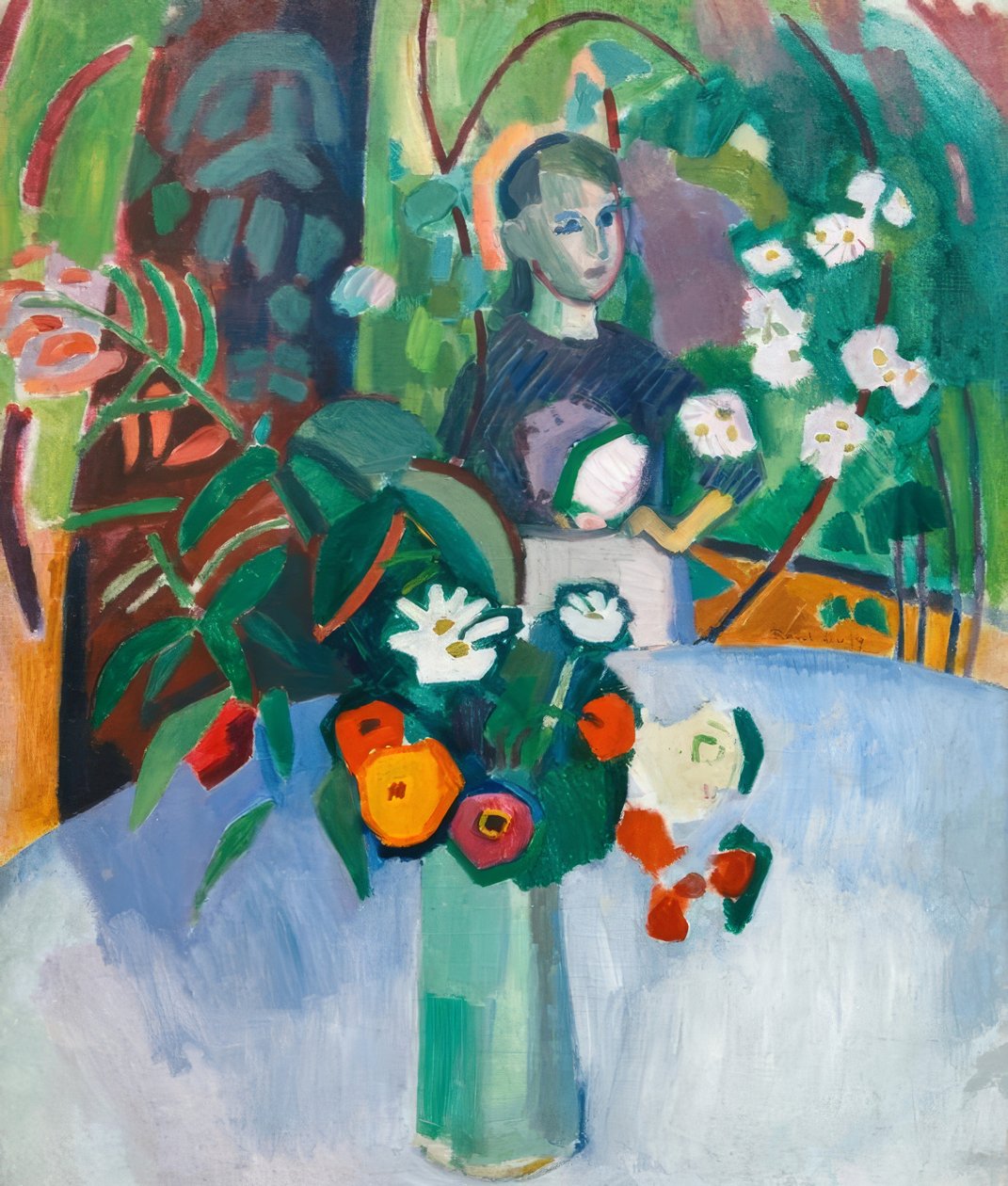 Jeanne bland blommorna av Raoul Dufy