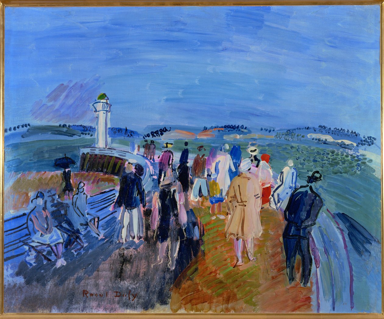 Jetee de Honfleur (olja på duk) av Raoul Dufy