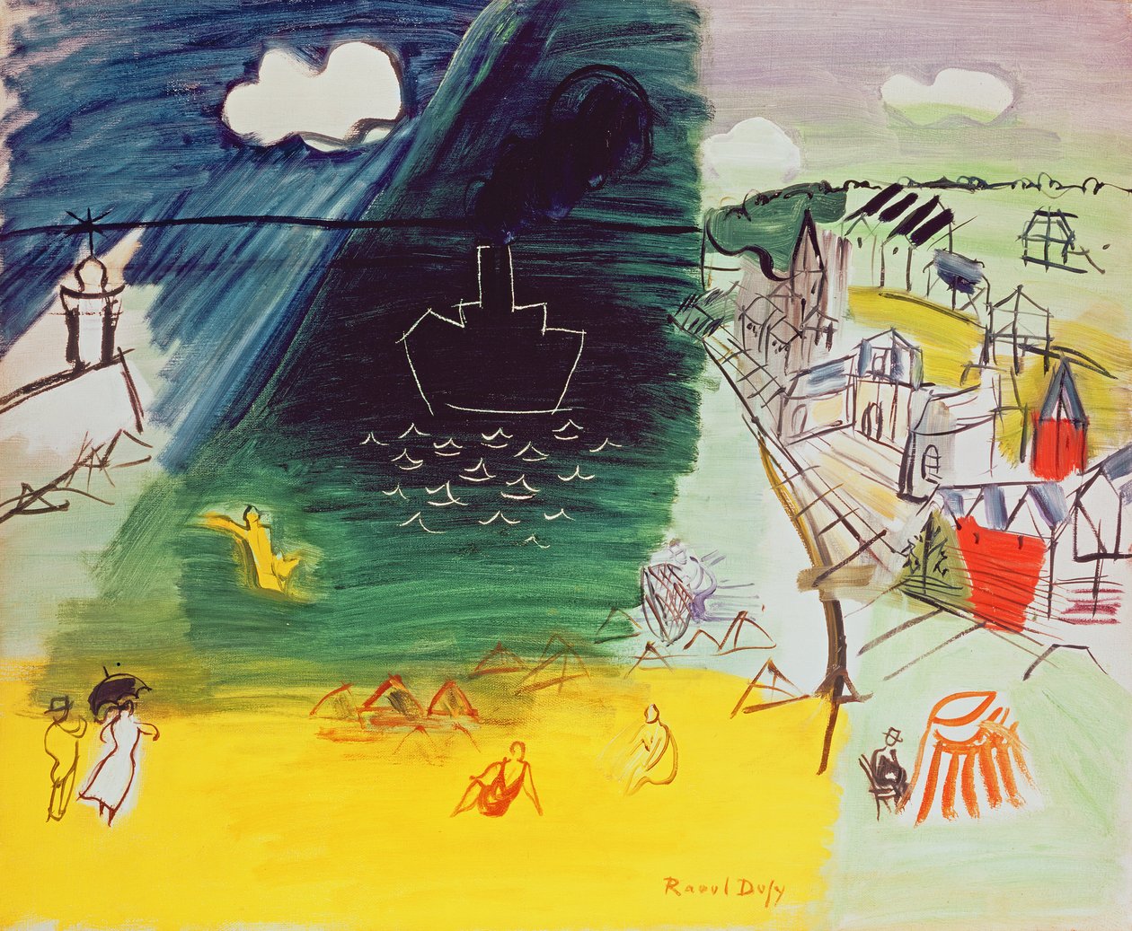 14 juli (olja på duk) av Raoul Dufy