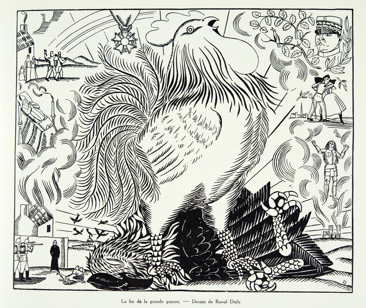 Slutet på första världskriget, ur Histoire de la Troisieme Republique, Vol. I, Political History, utgiven 1933 (litografi) av Raoul Dufy