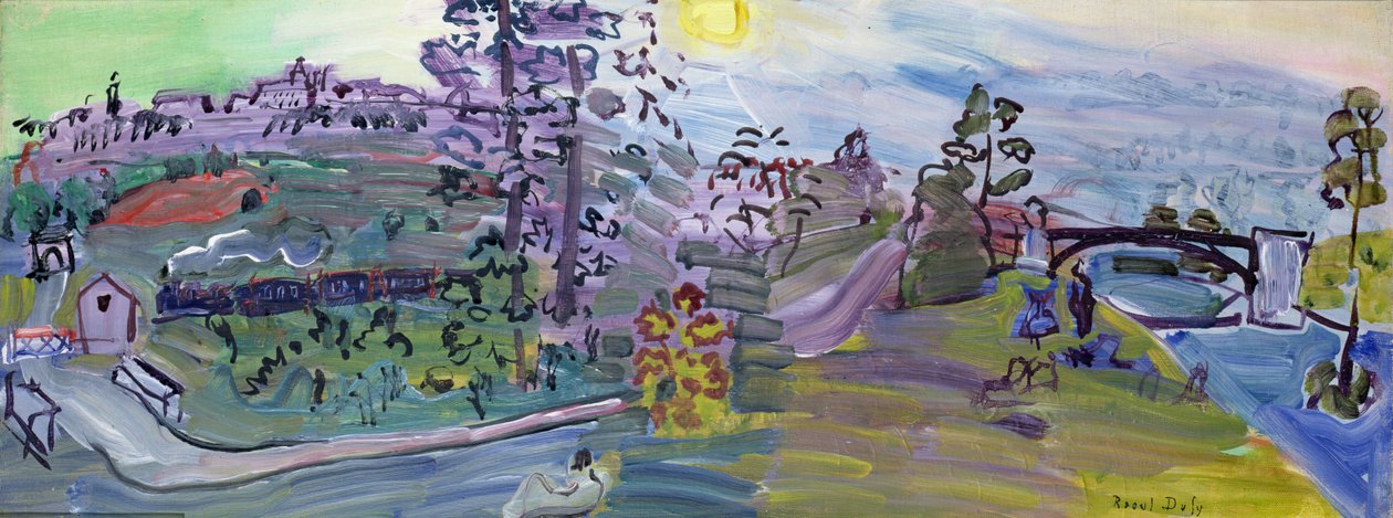 Landskap i Langres, ca 1933 (olja på duk) av Raoul Dufy