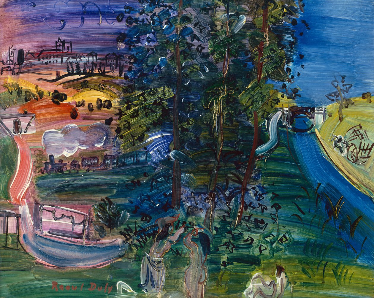 Langres Landscape (olja på duk) av Raoul Dufy