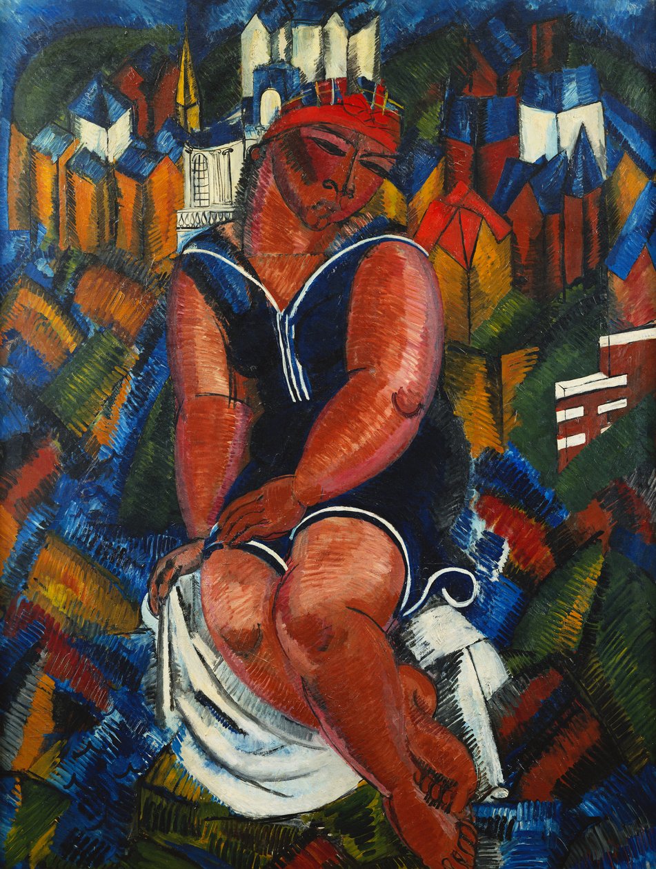 Stor kvinna som badar; Le Grande Baigneuse av Raoul Dufy