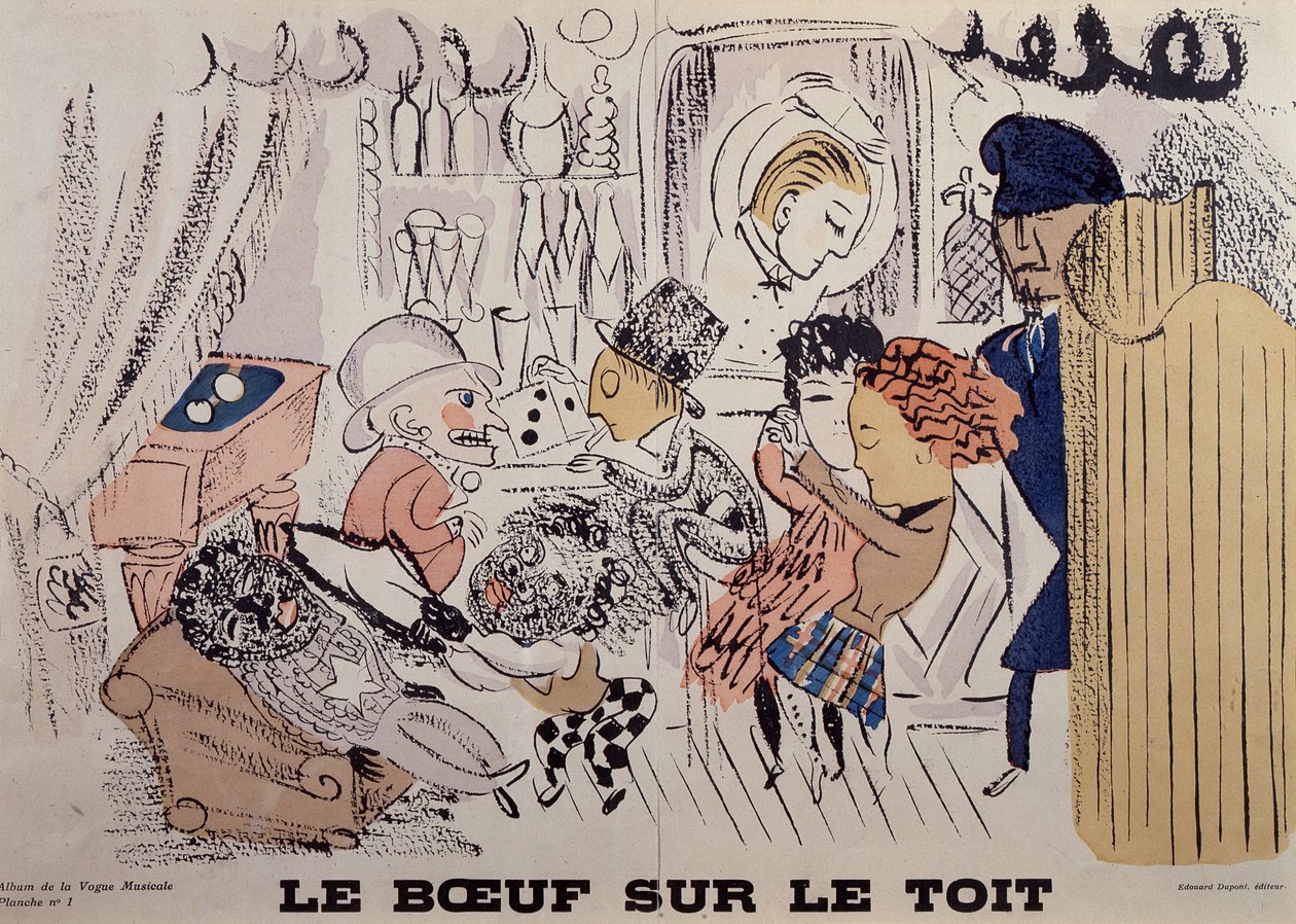 Le Boeuf sur le Toit, illustration från det första numret av "La Vogue Musicale av Raoul Dufy