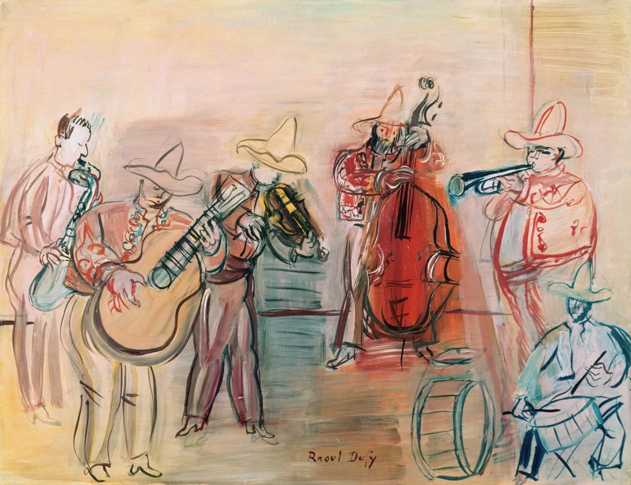 Mexican Jazz (akvarell  gouache på papper) av Raoul Dufy