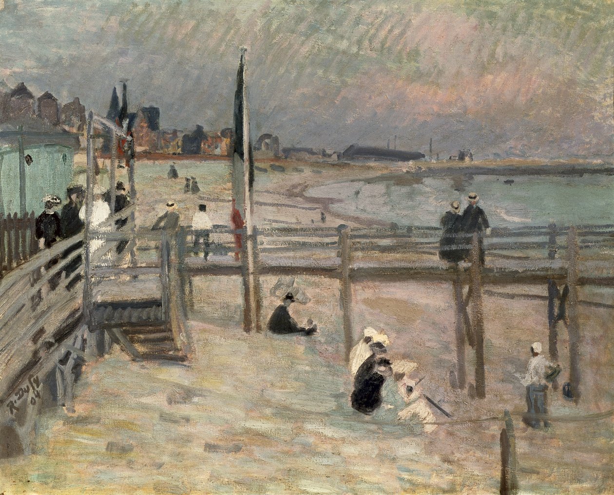 På stranden vid Sainte-Adresse av Raoul Dufy