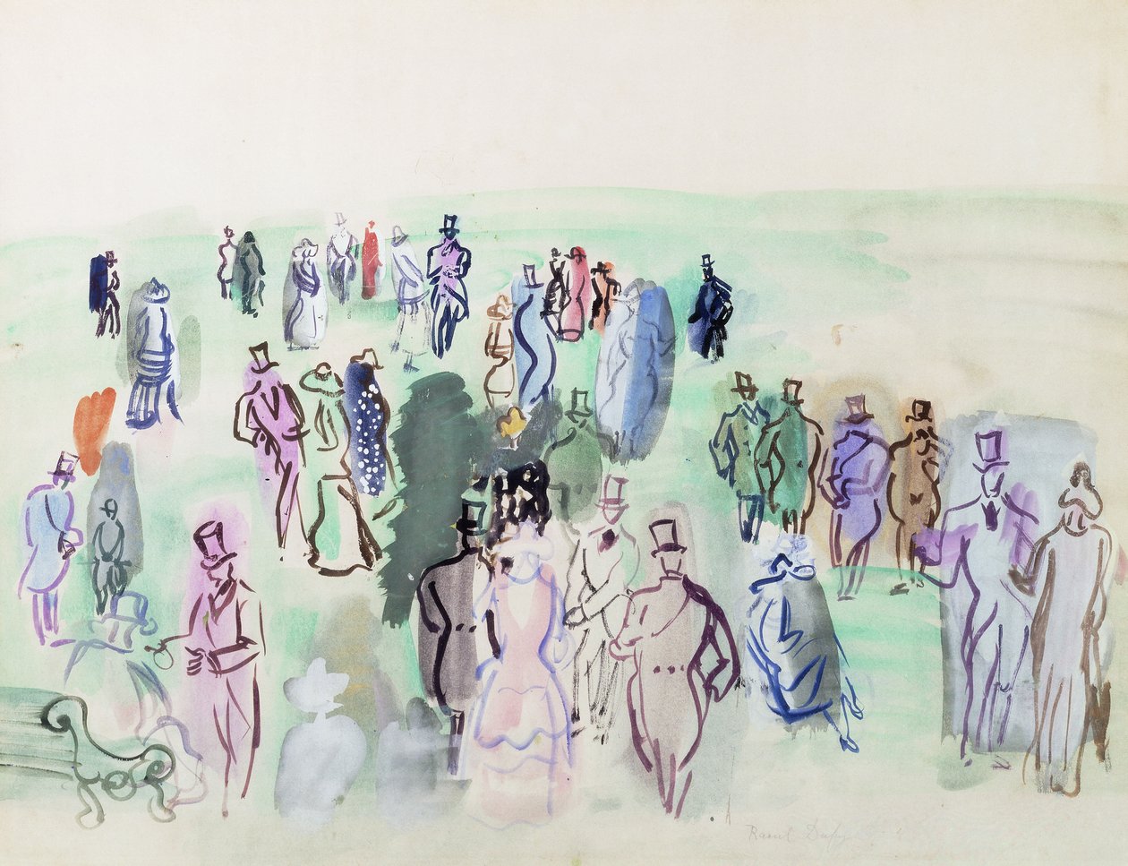 På gräsmattan; Sur la Pelouse av Raoul Dufy