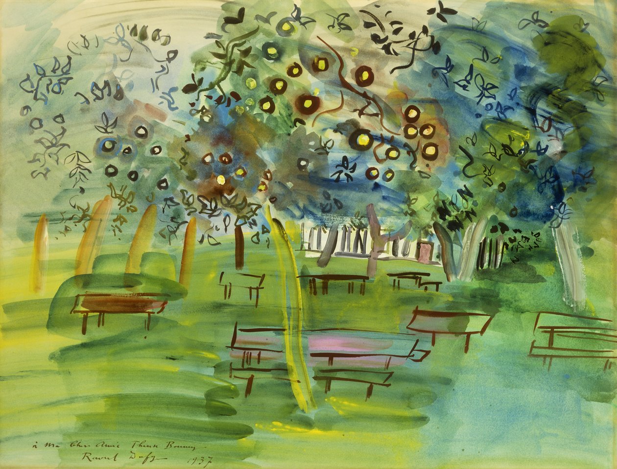 Fruktträdgård i Normandie; Verger en Normandie av Raoul Dufy