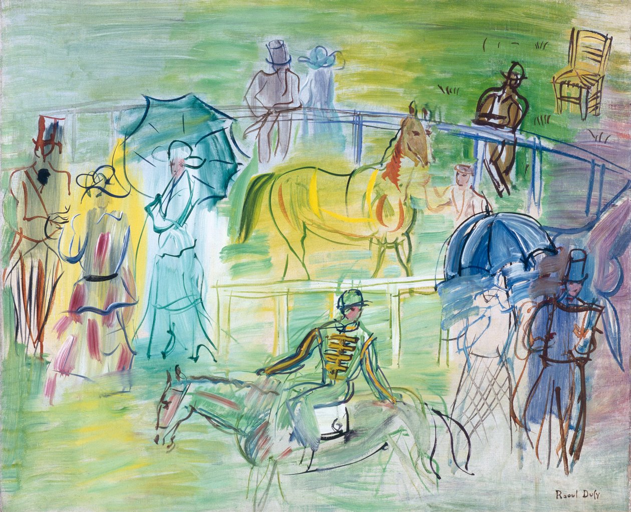 Paddock (olja på duk) av Raoul Dufy