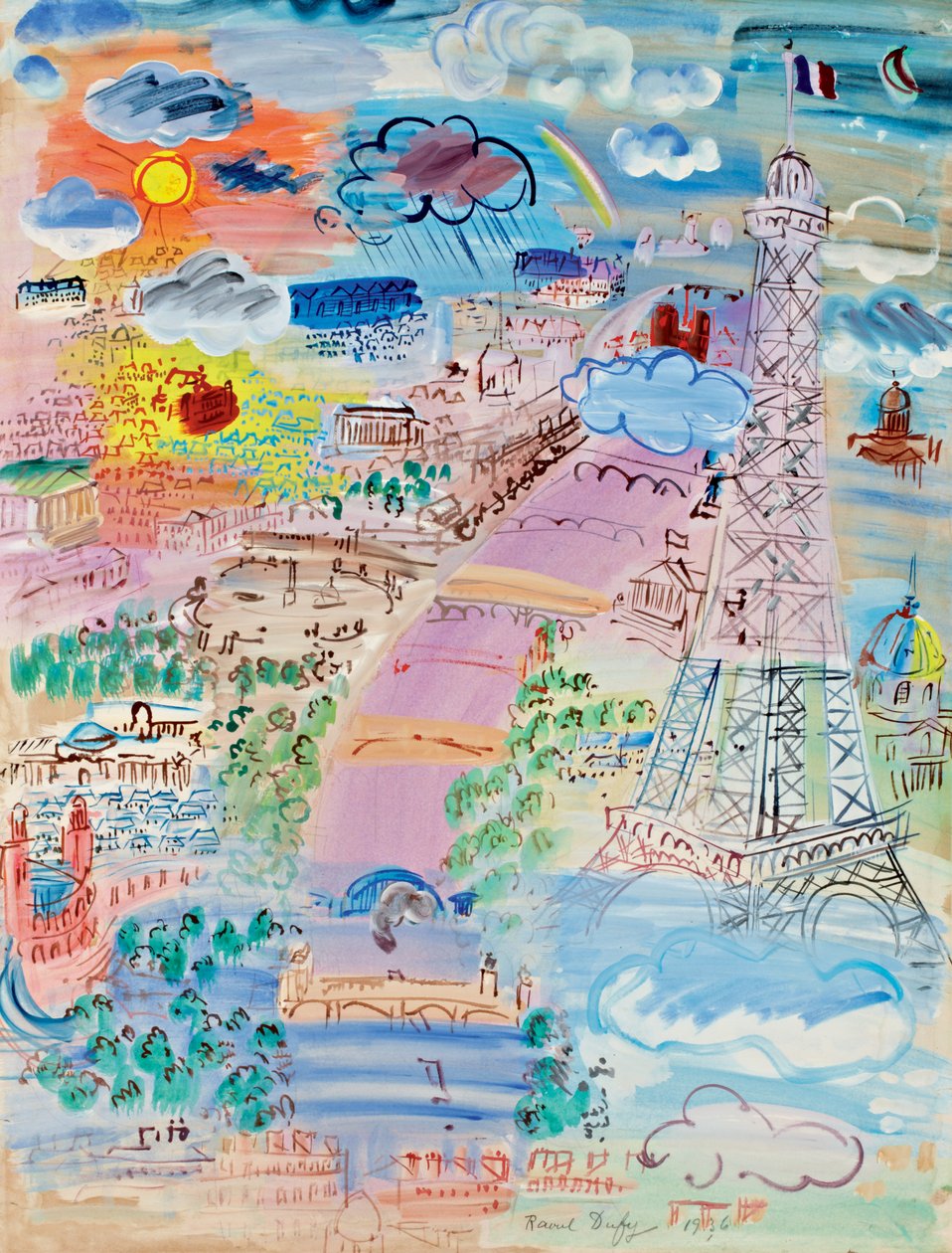 Paris och Eiffeltornet av Raoul Dufy