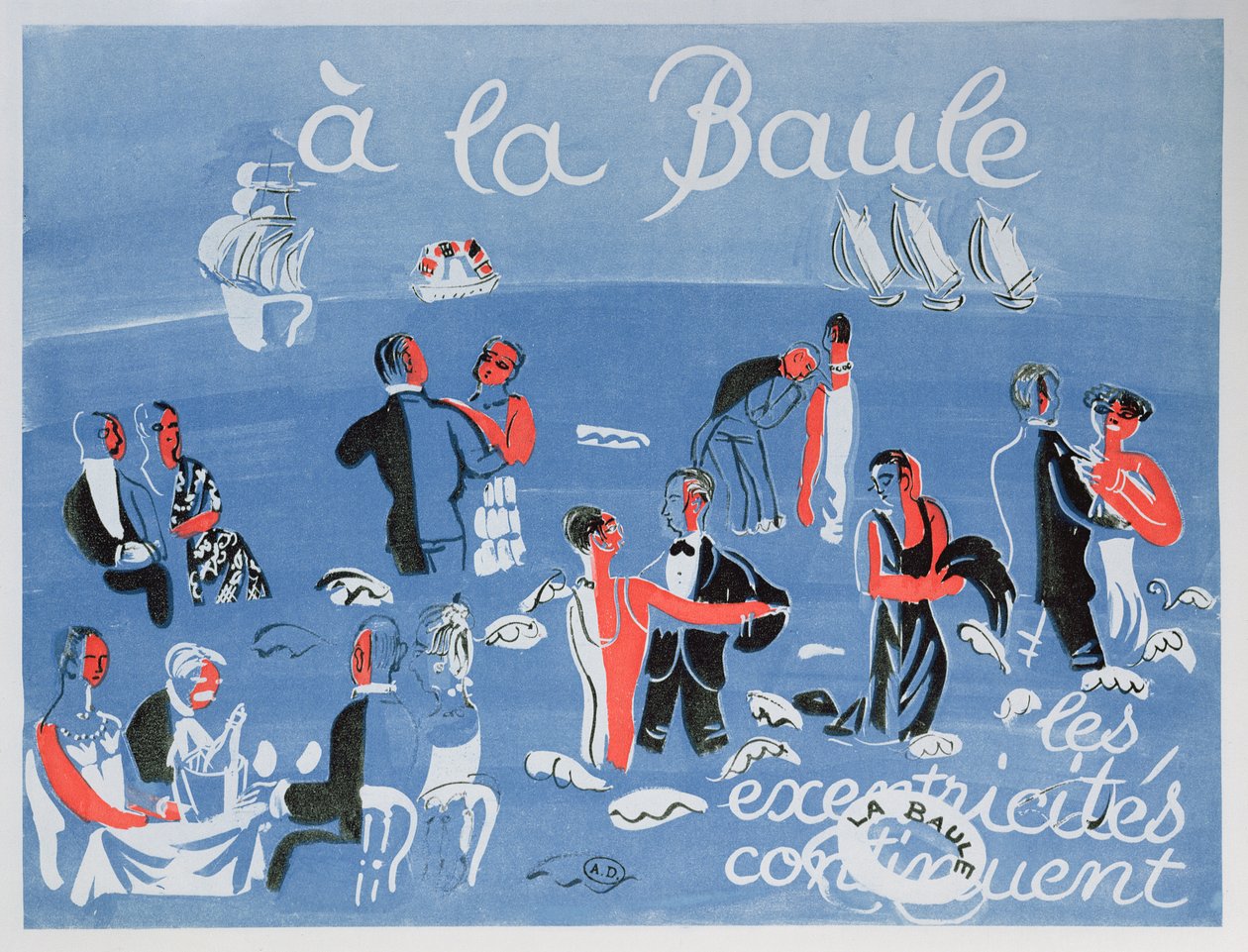 Affisch som gör reklam för badorten La Baule av Raoul Dufy