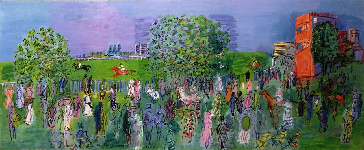 Racing på Ascot: den kungliga inhägnaden av Raoul Dufy