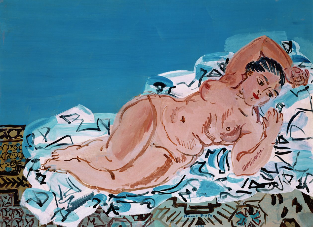 Liggande naken av Raoul Dufy