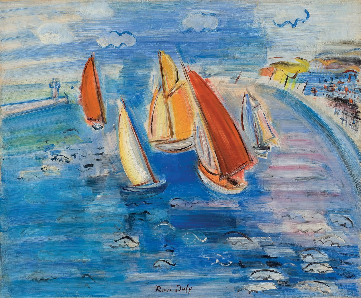 Regattor vid Sainte-Adresse; Regates a Sainte-Adresse, ca 1930 (olja på duk) av Raoul Dufy