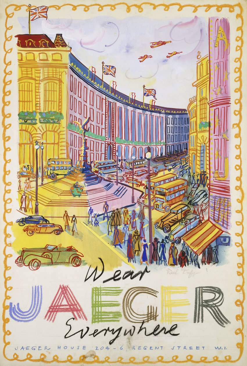 Regent Street, ca 1936 (gouache på papper) av Raoul Dufy