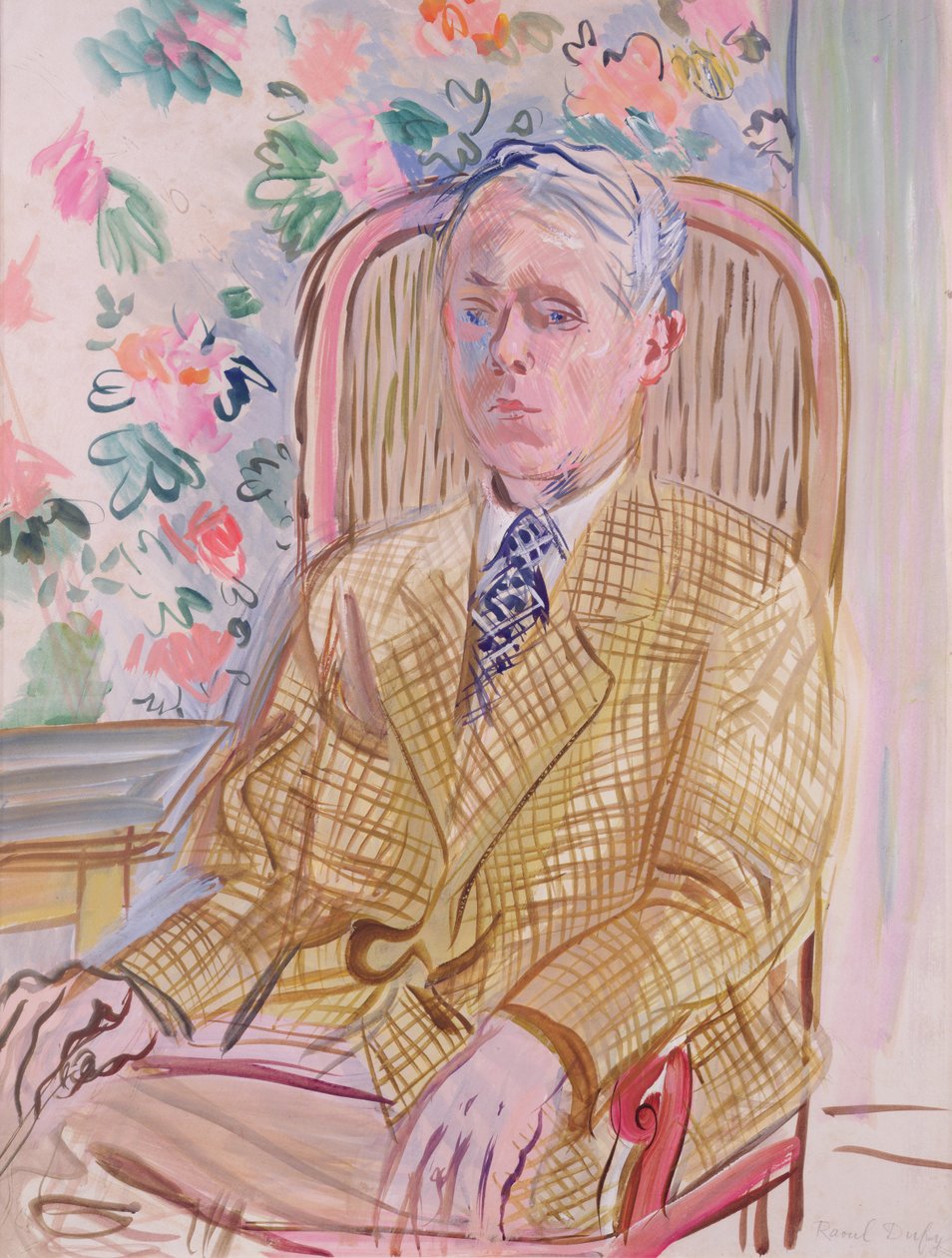 Självporträtt (akvarell på papper) av Raoul Dufy