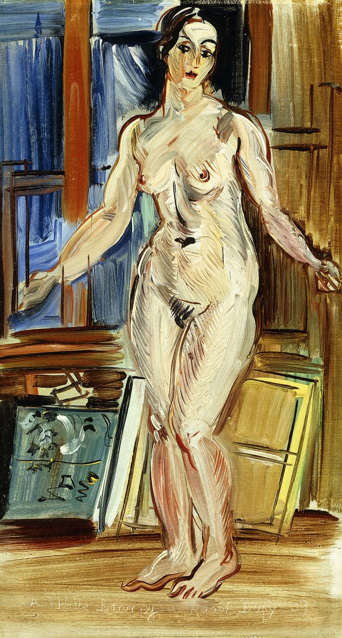 Stående naken; Nu Debout av Raoul Dufy