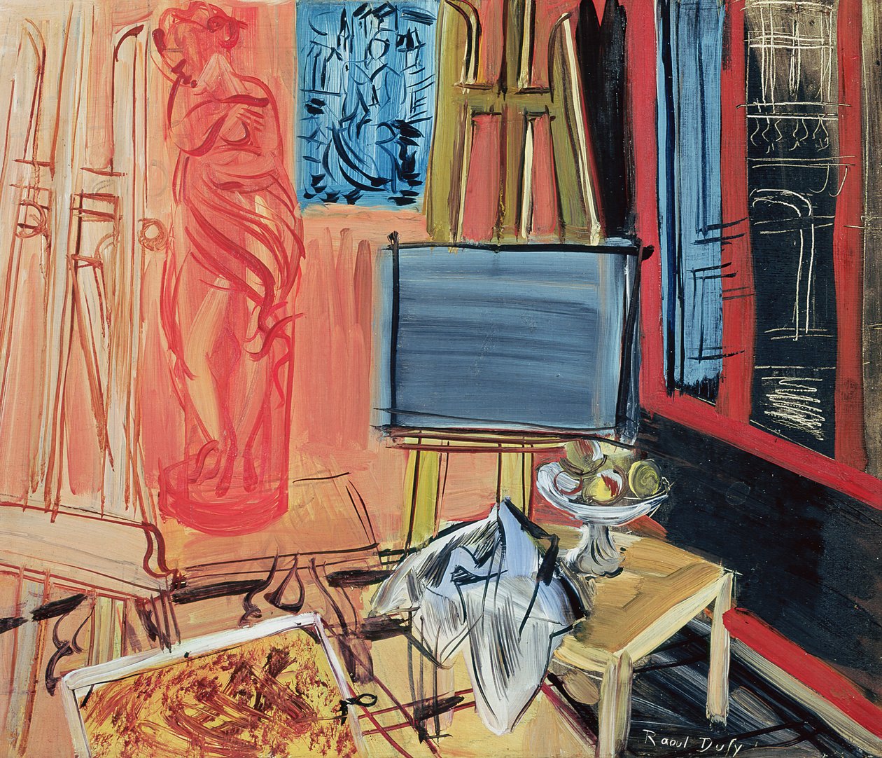 Stilleben (olja på duk) av Raoul Dufy