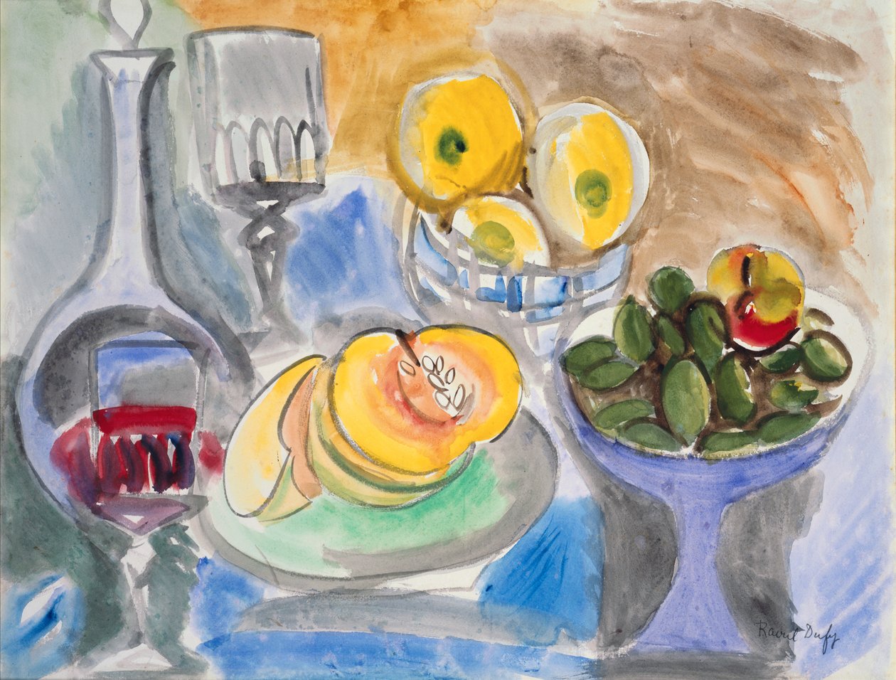 Stilleben, ca 1923 (akvarell på papper) av Raoul Dufy