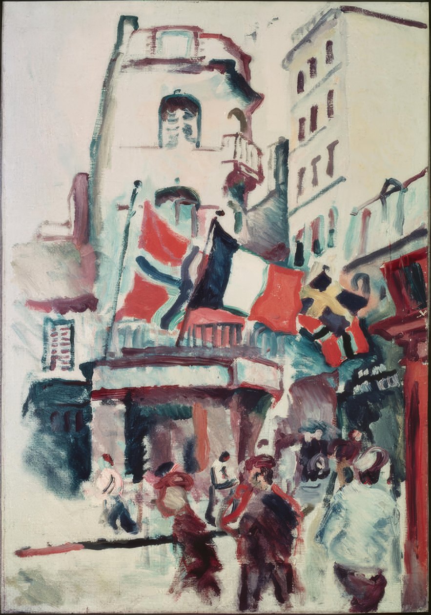 Gata med flaggor av Raoul Dufy