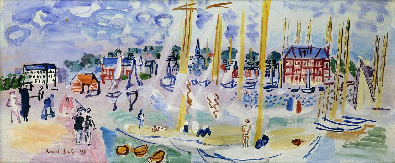 Söndag Deauville; Dimanche a Deauville av Raoul Dufy