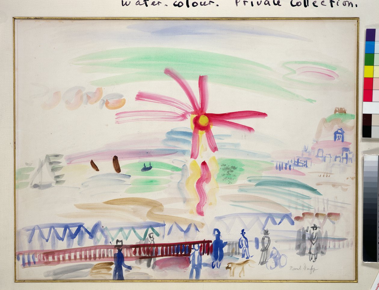 Solnedgång vid Sainte-Adresse, ca 1924 (akvarell på papper) av Raoul Dufy
