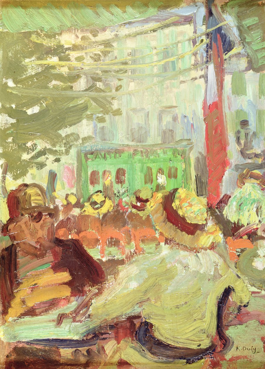 Terrasscafé på Martigues av Raoul Dufy