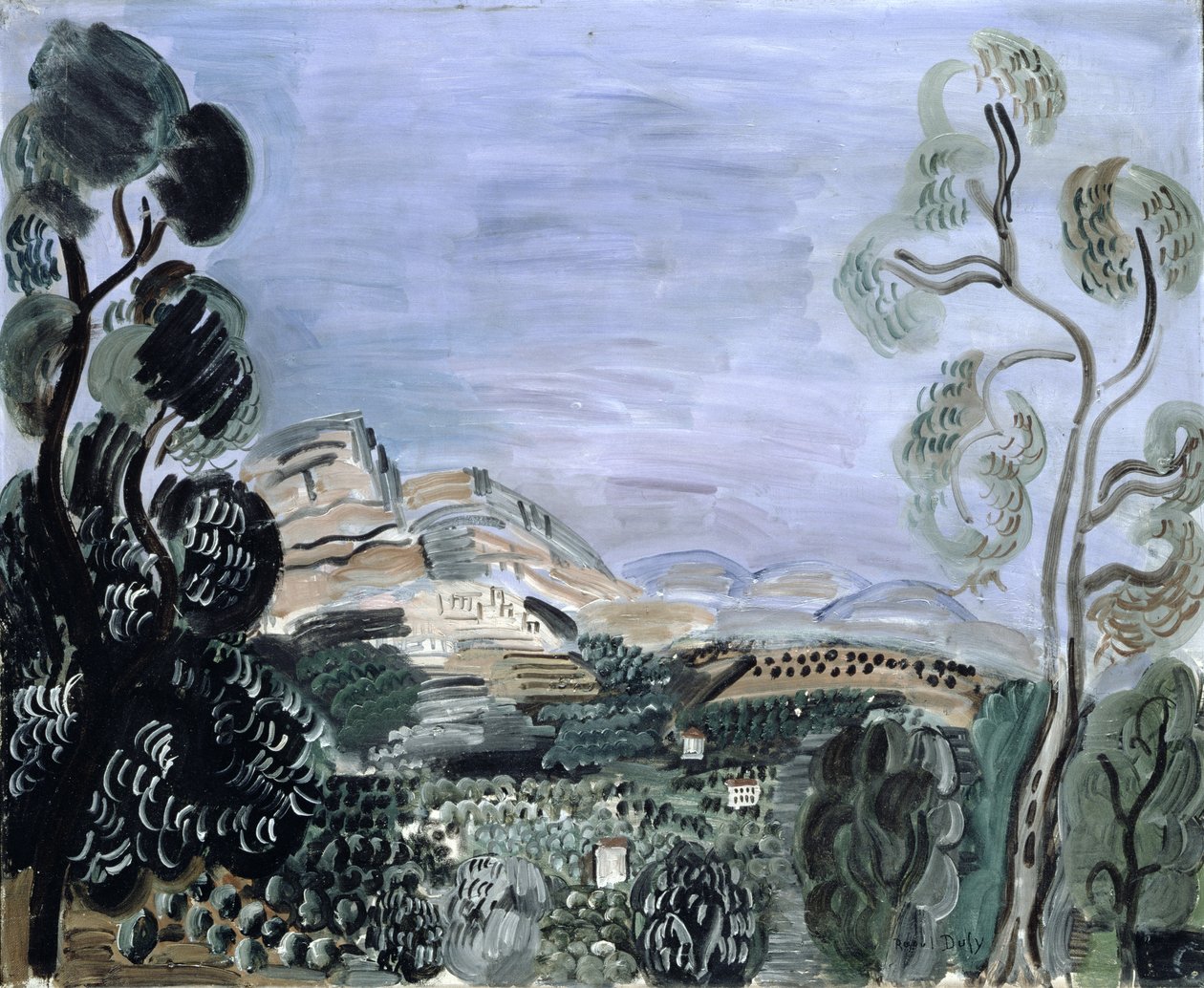 Saint-Jeannet-bukten, ca 1922-23 (olja på duk) av Raoul Dufy