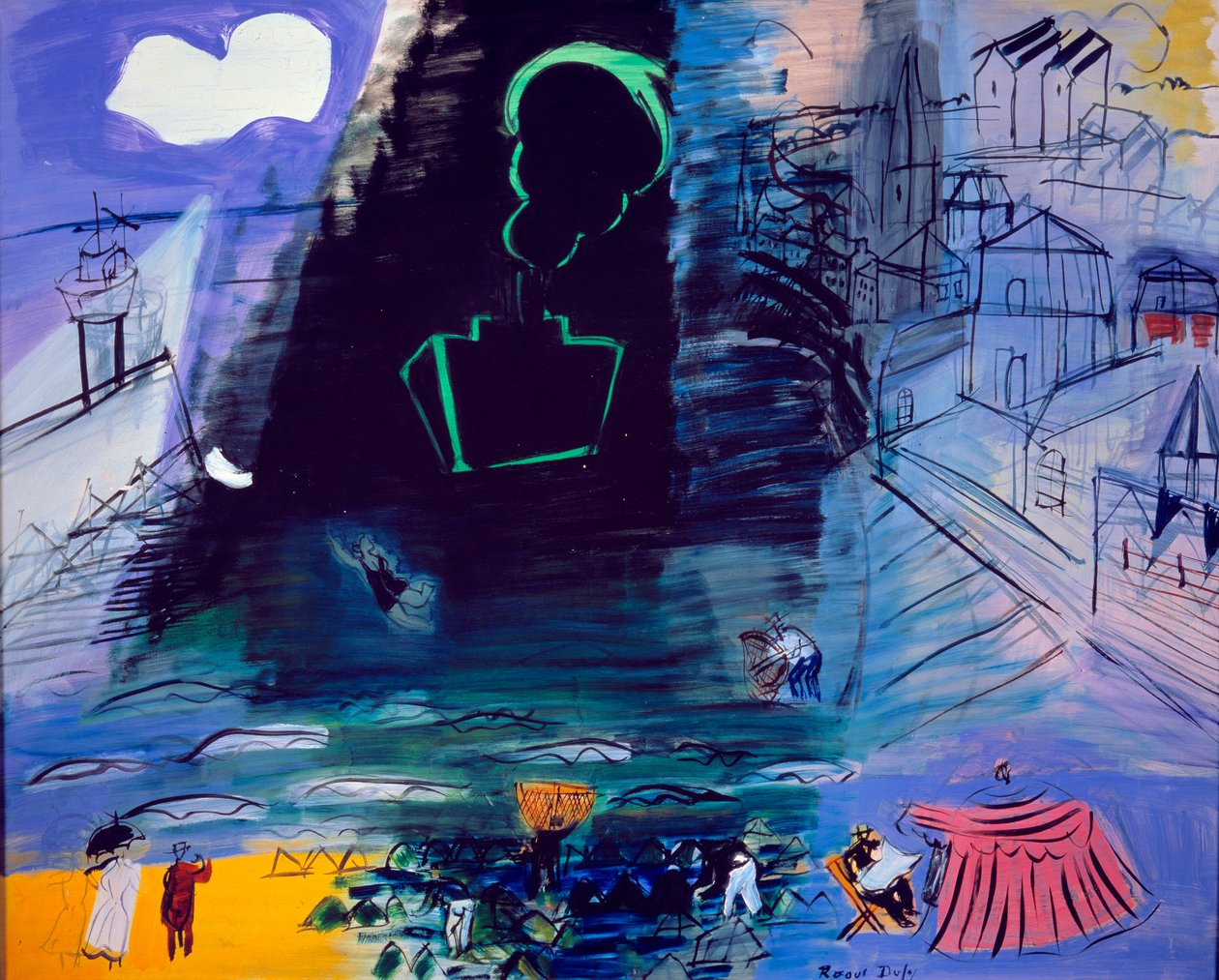 The Black Cargo, 1900-tal (olja på duk) av Raoul Dufy