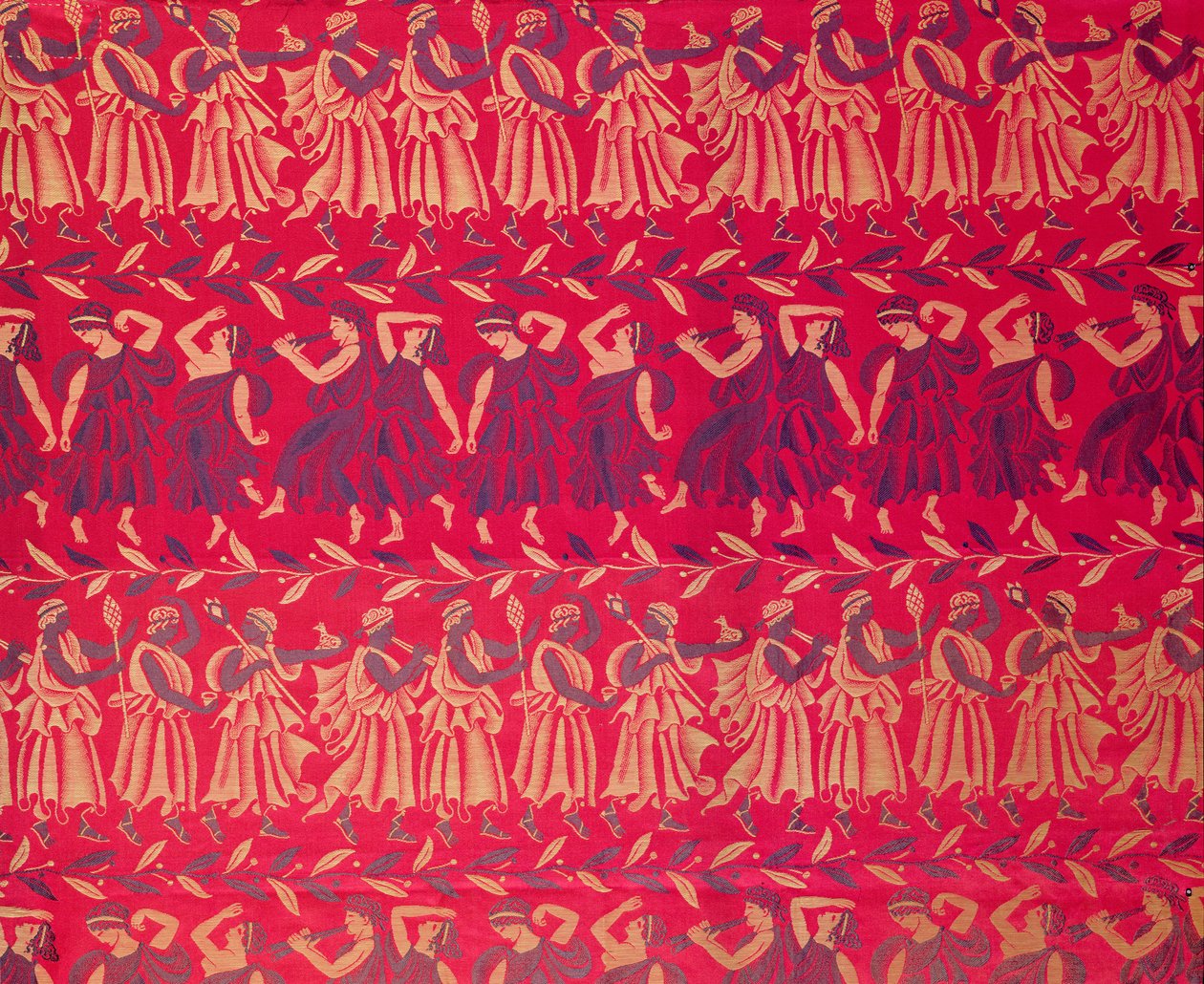 "Orpheus kortege", sidendamast formgiven av Raoul Dufy (1878-1953), vävd av Bianchini-Ferier av Raoul Dufy