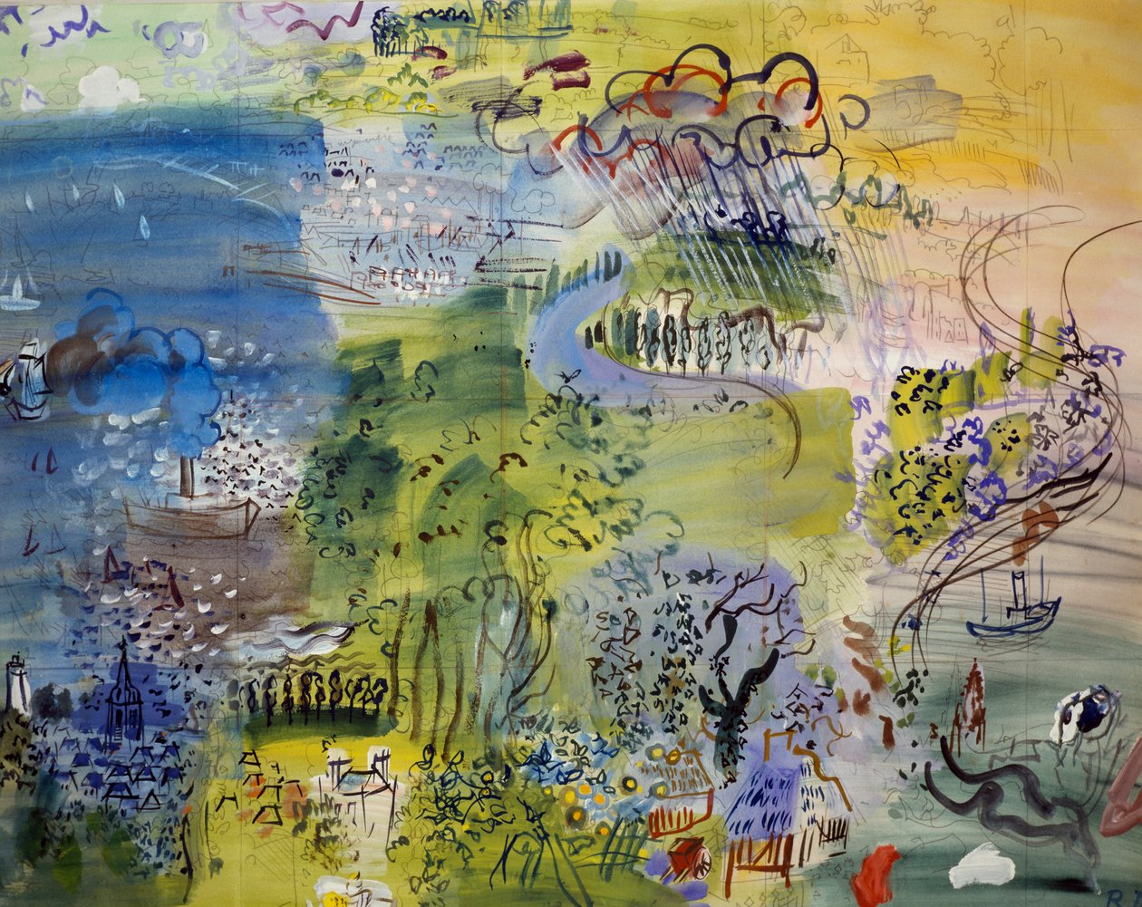 Elfen, av Raoul Dufy (1877-1953), akvarell. Frankrike, 1900-talet. av Raoul Dufy