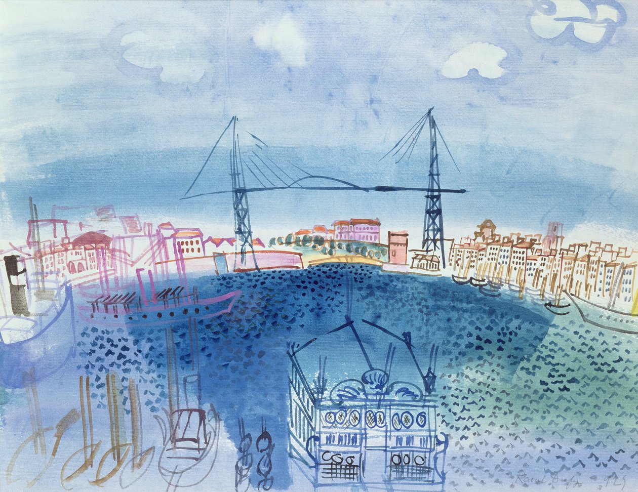 Gamla hamnen i Marseille av Raoul Dufy