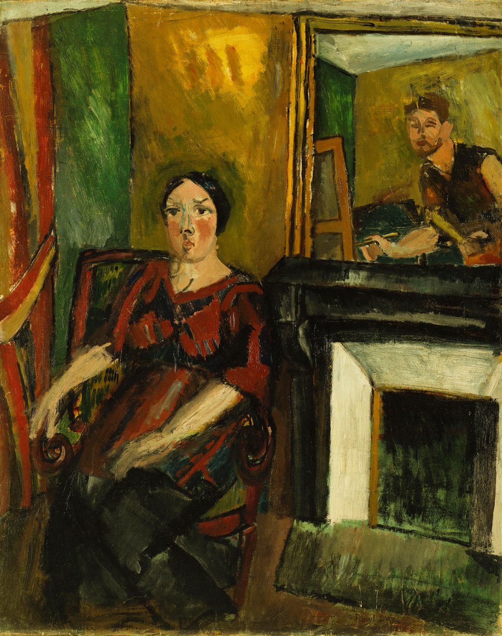 Målaren och hans modell; Le Peintre et son Modele av Raoul Dufy
