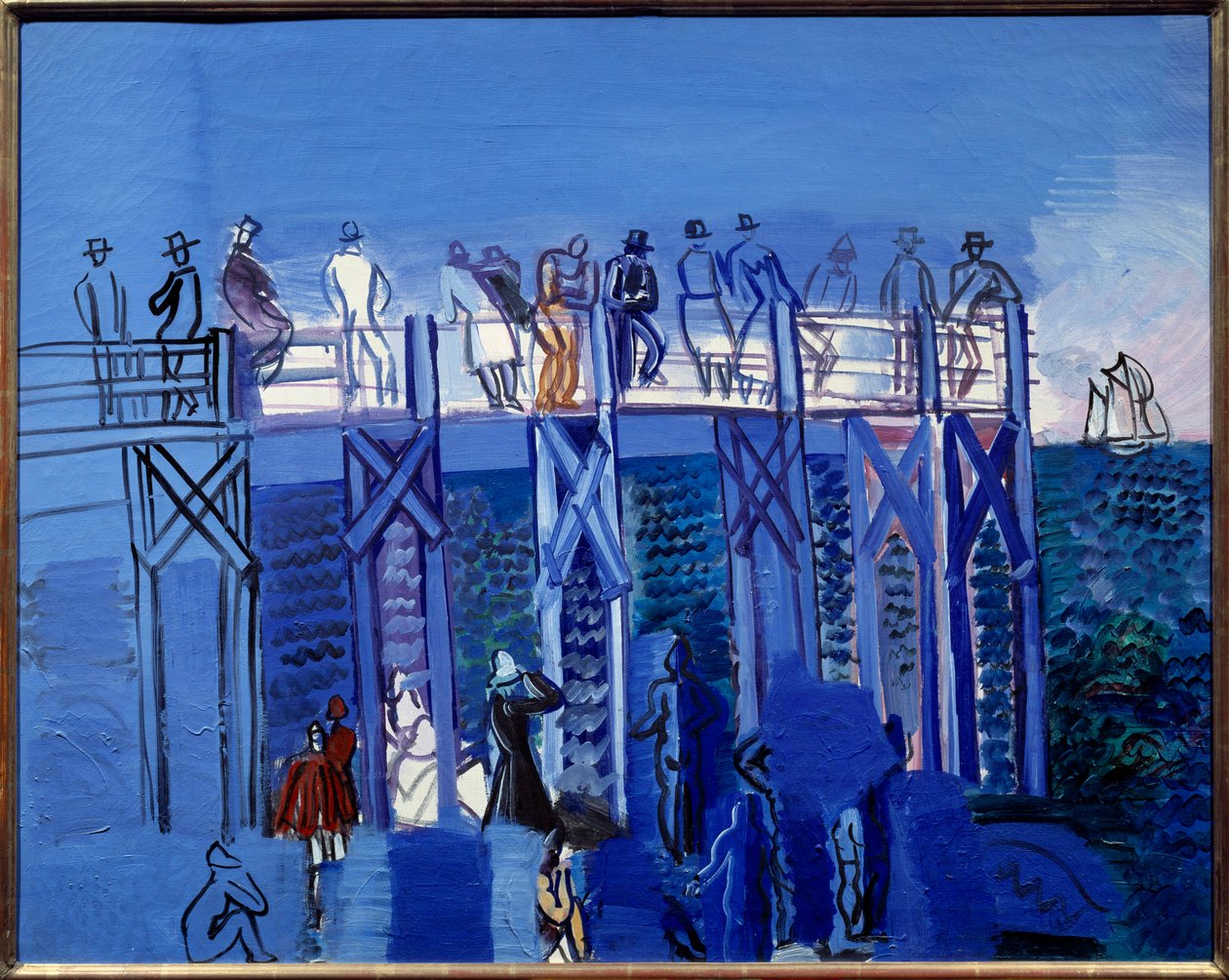 Piren och stranden i Le Havre av Raoul Dufy