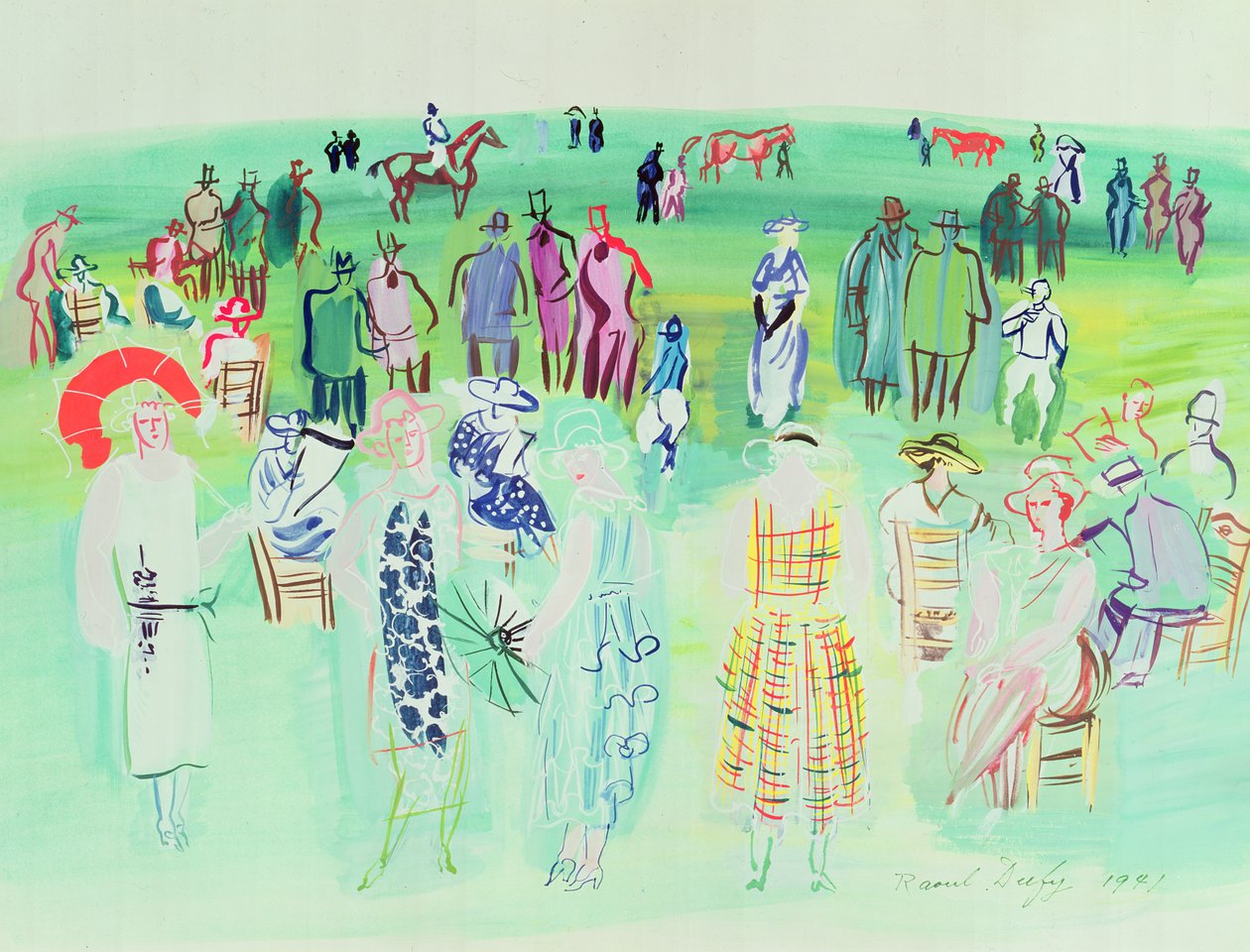 Poiret-modellerna på tävlingsbanan av Raoul Dufy