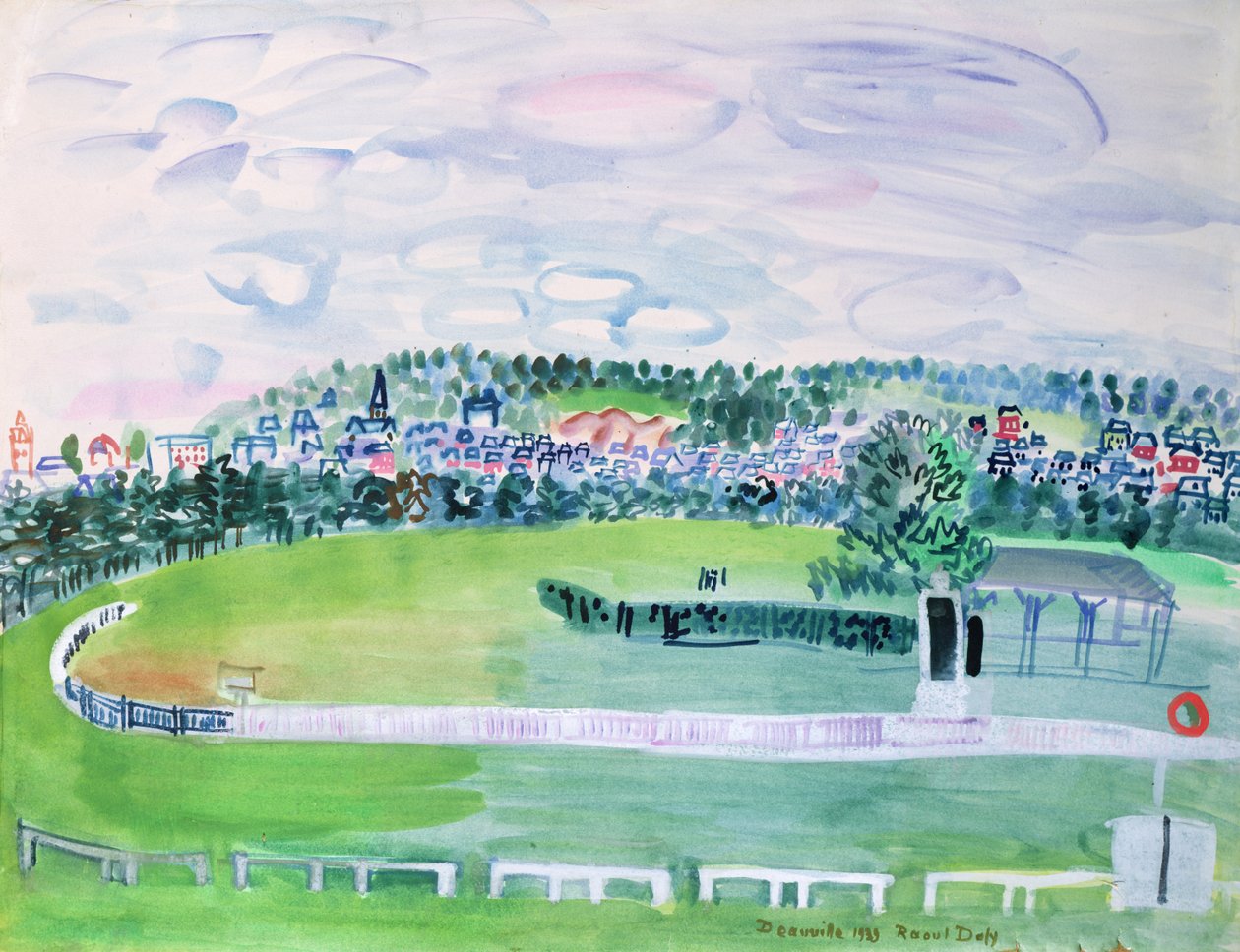 Kapplöpningsbanan i Deauville av Raoul Dufy